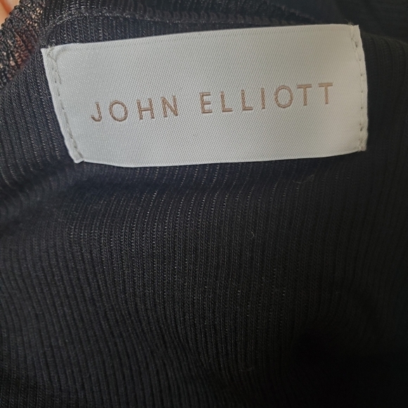 John Elliott Ribbed Knit Asymmetrical Dress Black Date Night LBD Minimalist M - Picture 11 of 13